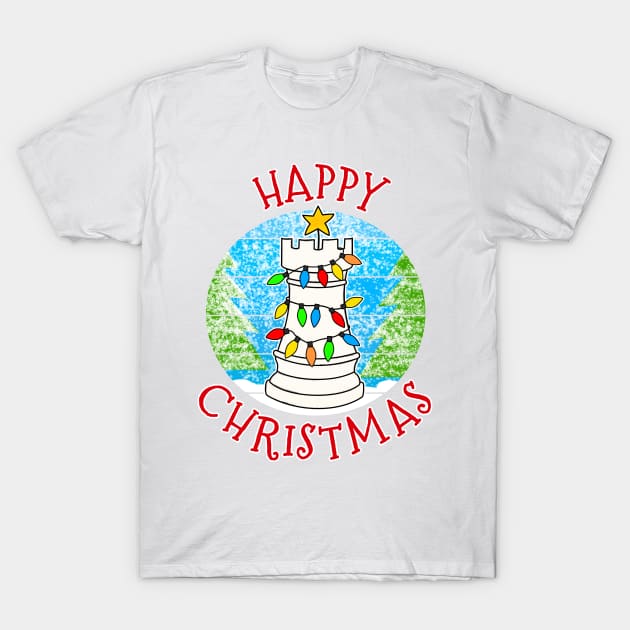 Christmas Chess Player Rook Xmas 2022 T-Shirt by doodlerob